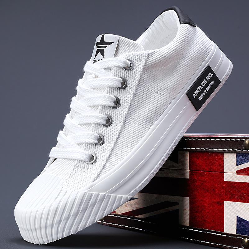 

Men s Casual Shoes Classic Breathable Canvas Shoes Outdoor Sneakers for Men Lace Up Vulcanized Shoe Students Tenis Shoes 38 белый