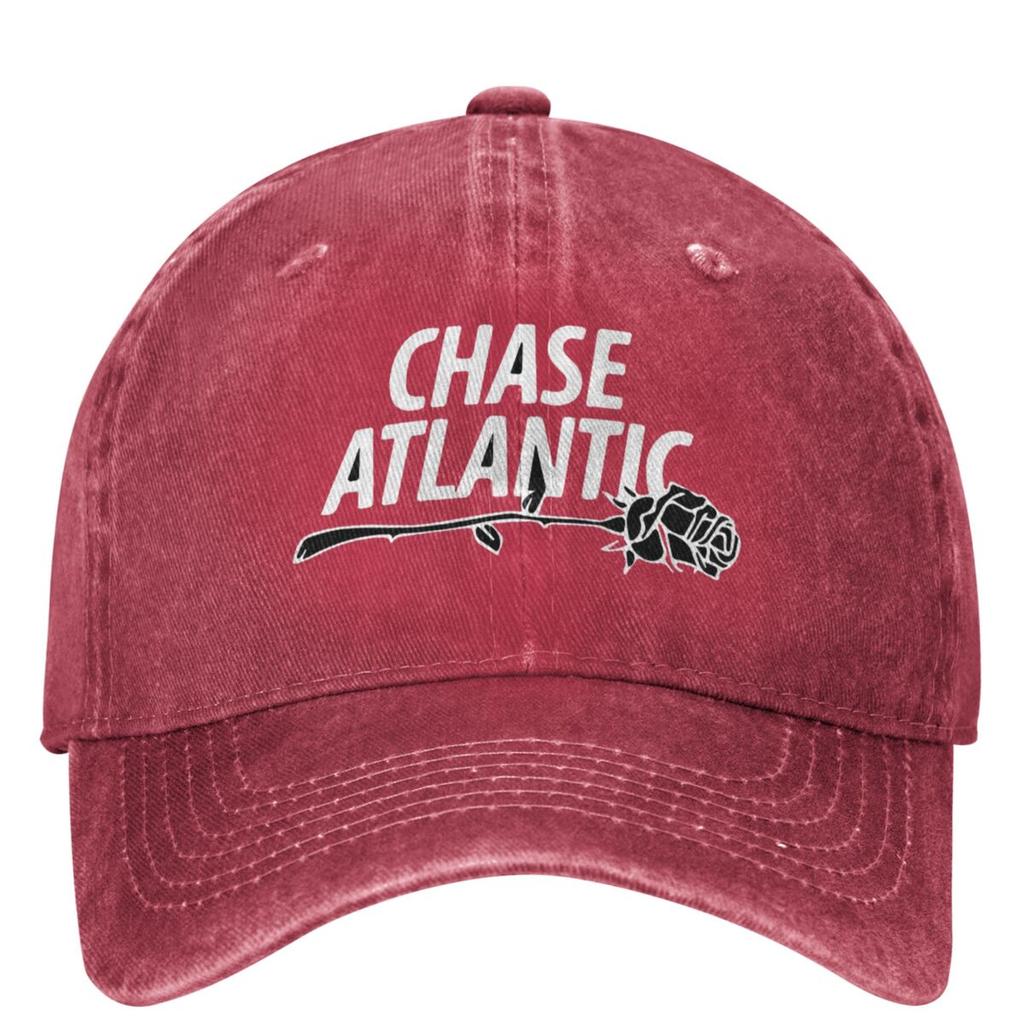 Chase Atlantic Music Band Logo Washed Baseball Cap Rose Casual Trucker Hat Summer Unisex Hunting Camping Sunscreen Snapback Cap