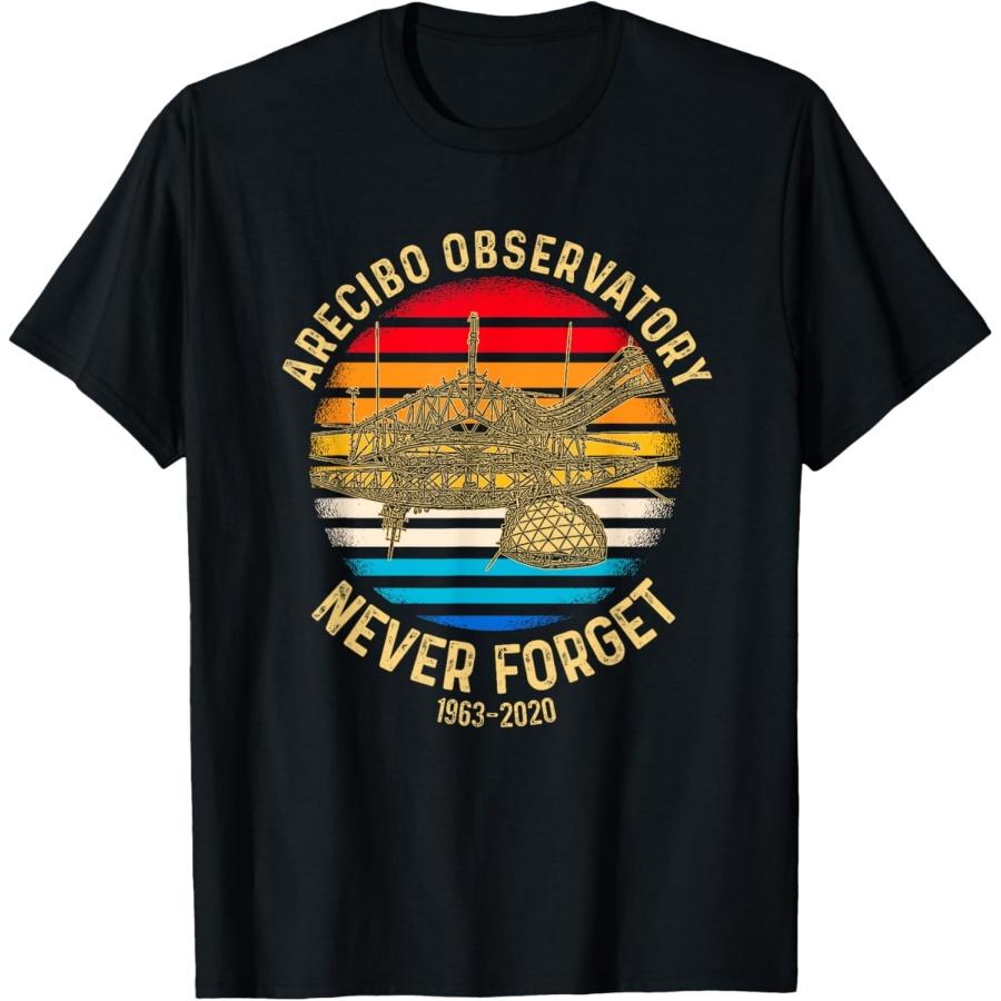 

Never Forget Retro Sunset Arecibo Observatory T-Shirt XXXXXL чорний