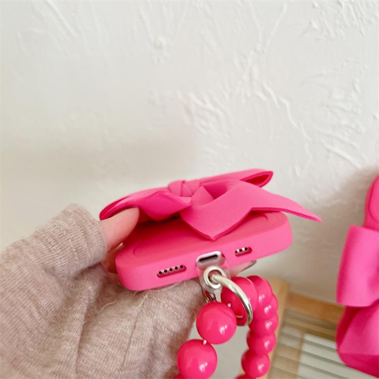 Goddess Samsung A72 Silicone Case: M04S Bow Bead Chain, Anti-Fall Big Wave A10, A24