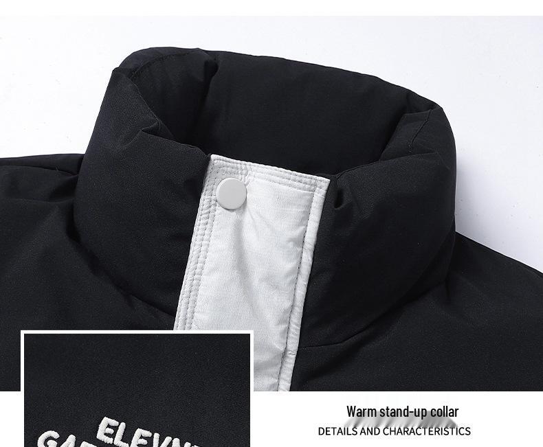 Men's Trendy Color Block Stand Collar Down Jacket - Warm & Stylish Winter Coat