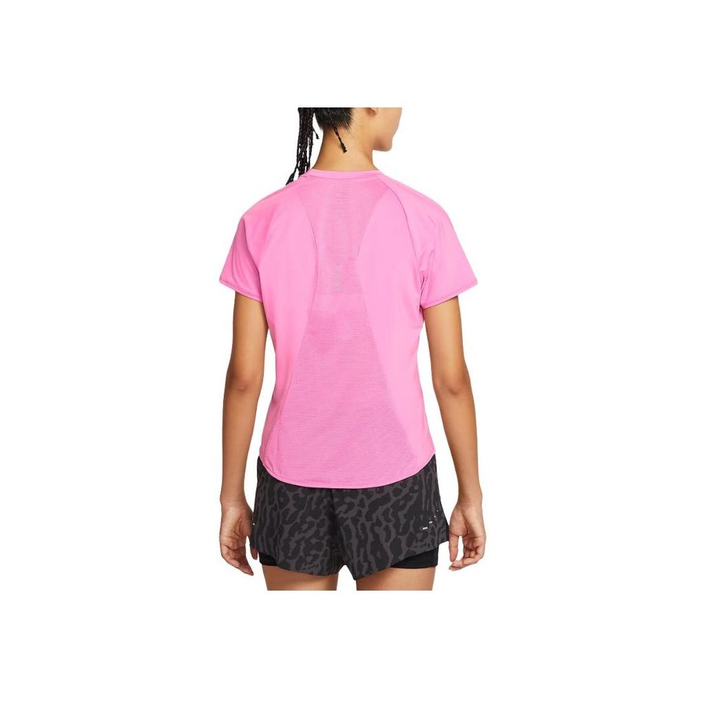 Nike Logo Crew Neck Short Sleeve T-Shirt Women Tops Pink HM9699-675