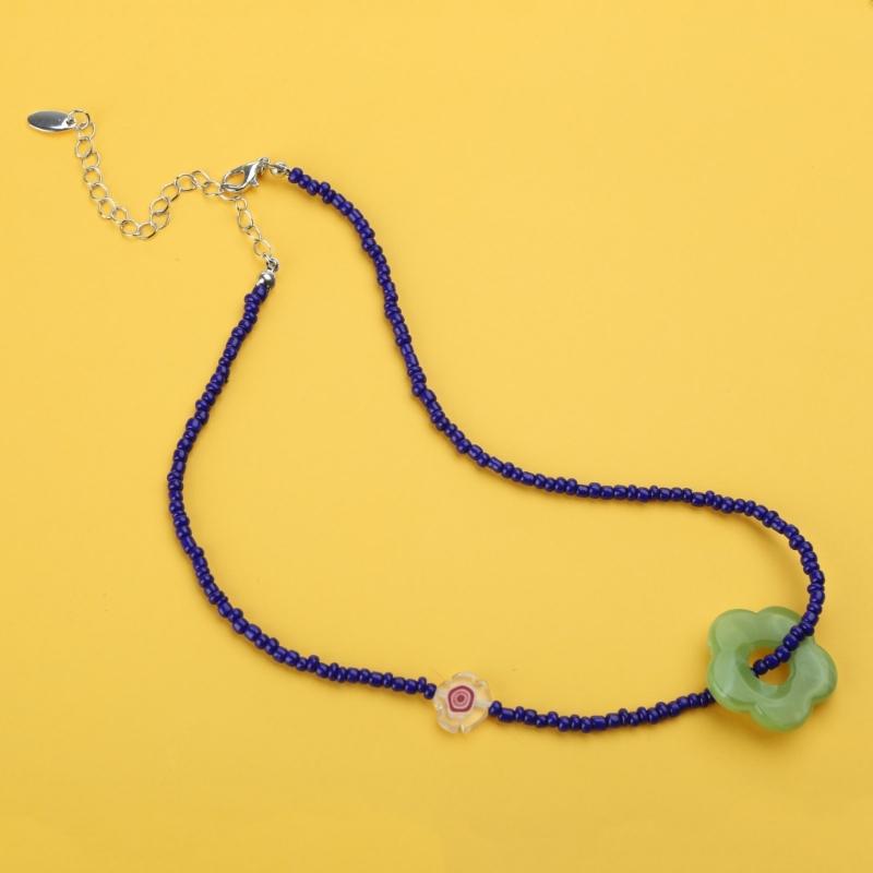 Flowe Beaded Choker Pendant Necklaces Beaded Chain Choker Jewelry Party Jewelry Jewelry Gift Resin Material for Women