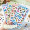 Dinosaur World 3D Crystal Sticker Colorful Stationery Sticker Diy Journal Stickers 3D Design Relief Decorative Sticker