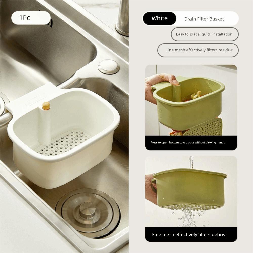 Quickly Drain Sink Hanging Strainer Basket 2 in 1 Soap Sponge Storage Shelf  Kitchen Accessories