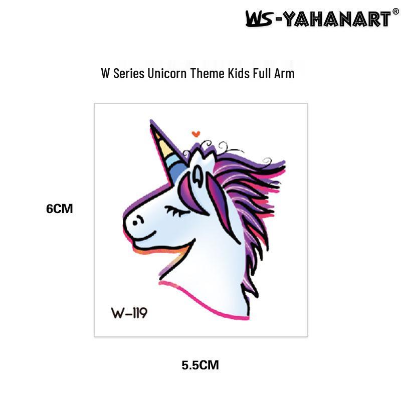 Cartoon Unicorn, Mermaid, Pirate, and Dinosaur Space Water Transfer Tattoo Stickers
