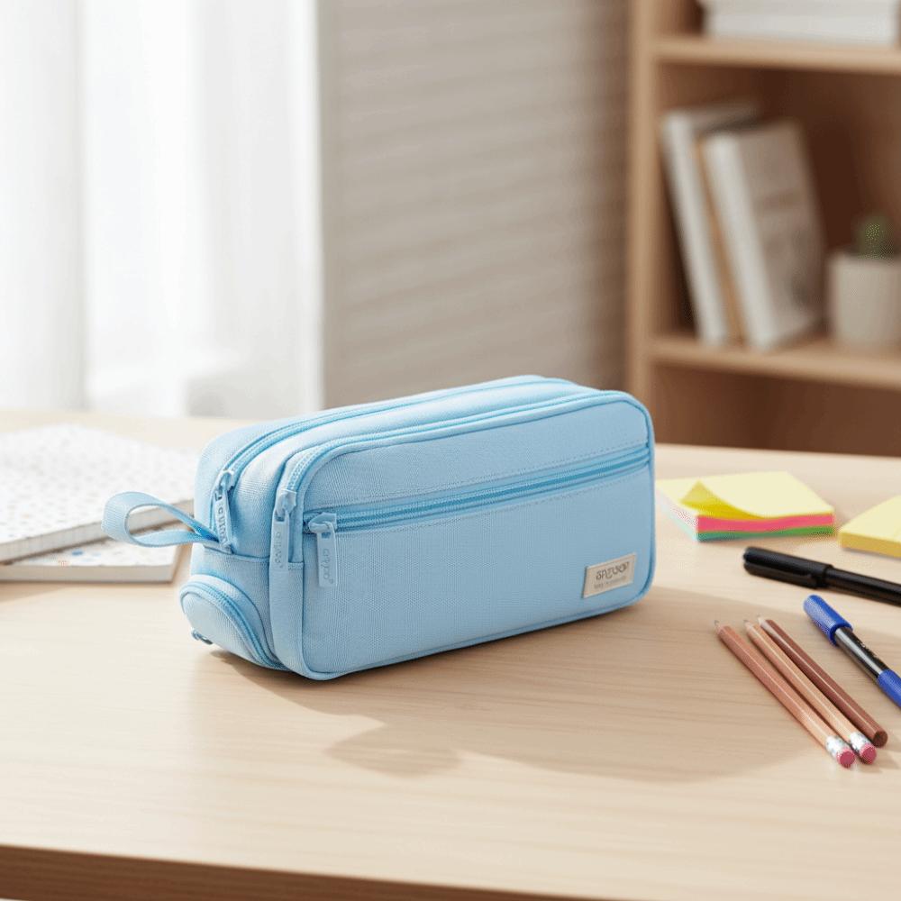 Zippered Pencil Bag Large Capacity Stationery Storage Bag Portable Marker Pouch  School Use