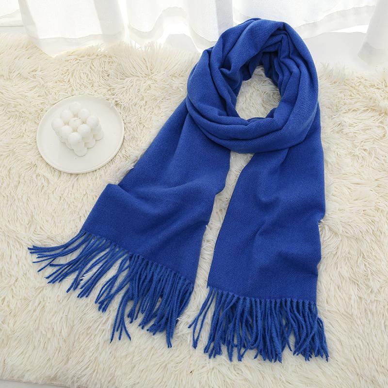 

High Quality Cashmere Scarves Women New Winter Thicken Warm Soft Pashmina Shawls Wraps Solid Female Wool Long Tassel Scarf