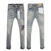 Mens Straight Fit Distressed Patchwork Denim Jeans Vintage Streetwear Style High Waist Ripped Cotton
