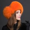 Women Natural Raccoon Fur Caps Ushanka Hats for Winter Thick Warm Ears Fashion Bomber Pom Pom Hat Lady Real Fox Fur Cap Pompon