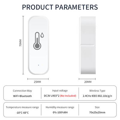 Tuya WiFi Senzor teploty Vnitřní senzor vlhkosti Monitorování přes aplikaci Smart Life Dálkové ovládání Hlasové ovládání Alexa Google Home