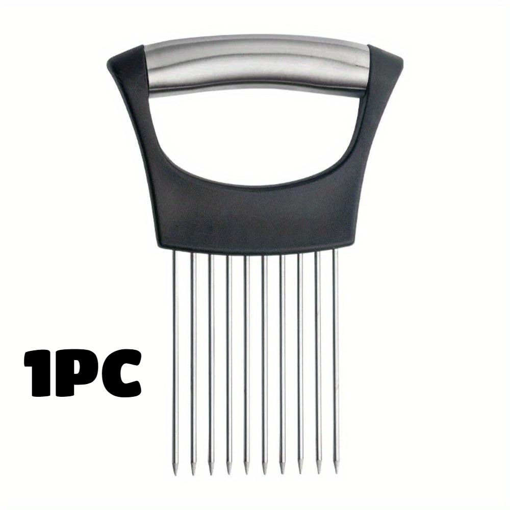 3 шт. Держатель для луковых игл Нержавеющая сталь Помощник для нарезки продуктов Держатель для нарезки помидоров и лука Вилка для нарезки овощей Кухонный гаджет