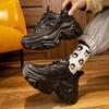 Fashion 2025 New Women New Fashion Platform Sport Shoes Women Summer Black Casual Chunky Sneakers Women Mesh Leather Platform Shoes