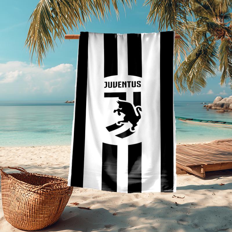 Juventus Futbol Kulübü Temalı Ultra Yumuşak Plaj Havlusu, Havuz - Kamp, Dalış İçin İdeal - Mükemmel Seyahat Temel Ürünü, Canlı Renkli Plaj Havlusu.
