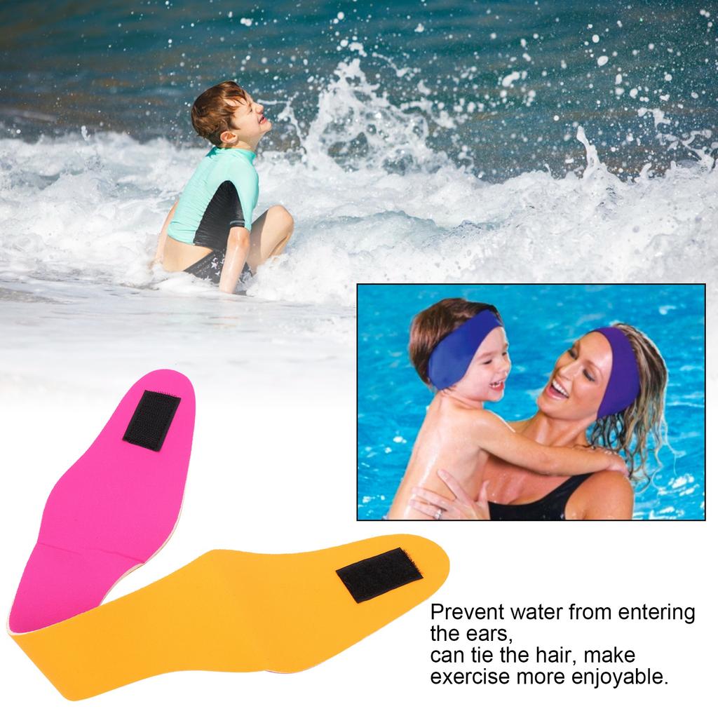 2Pcs Children Swimming Waterproof Ear Protection Headband Accessory for Sport Yogaorange