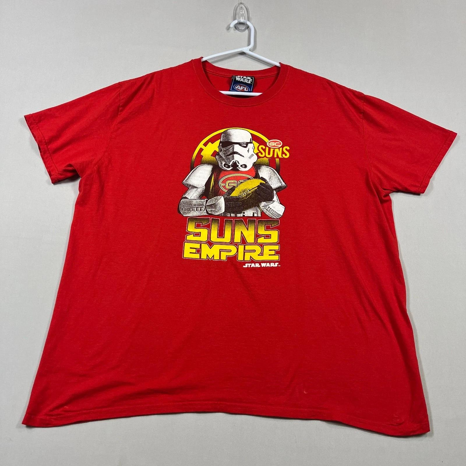 

Gold Coast Suns x Star Wars x AFL Red Cotton Casual Tee T Shirt Mens 2XL XXL S
