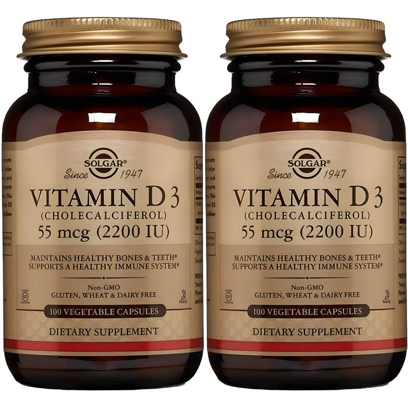 

Solgar Vitamin D3 2200IU Vegetable Capsules, 100 tablets, 2 units