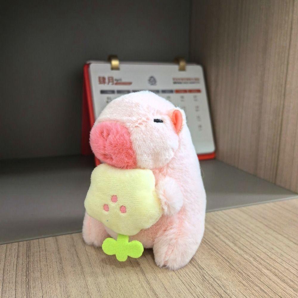 Toy Capybara Key Ring Soft Plush Hanging Ornament Trendy Cartoon Doll Keychain  Party