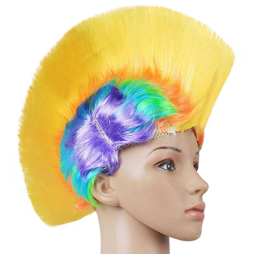 High Quality Color Cockscomb Synthetic Wig Fashion Festive Wacky Queue Wig for Cosplay Halloween Party