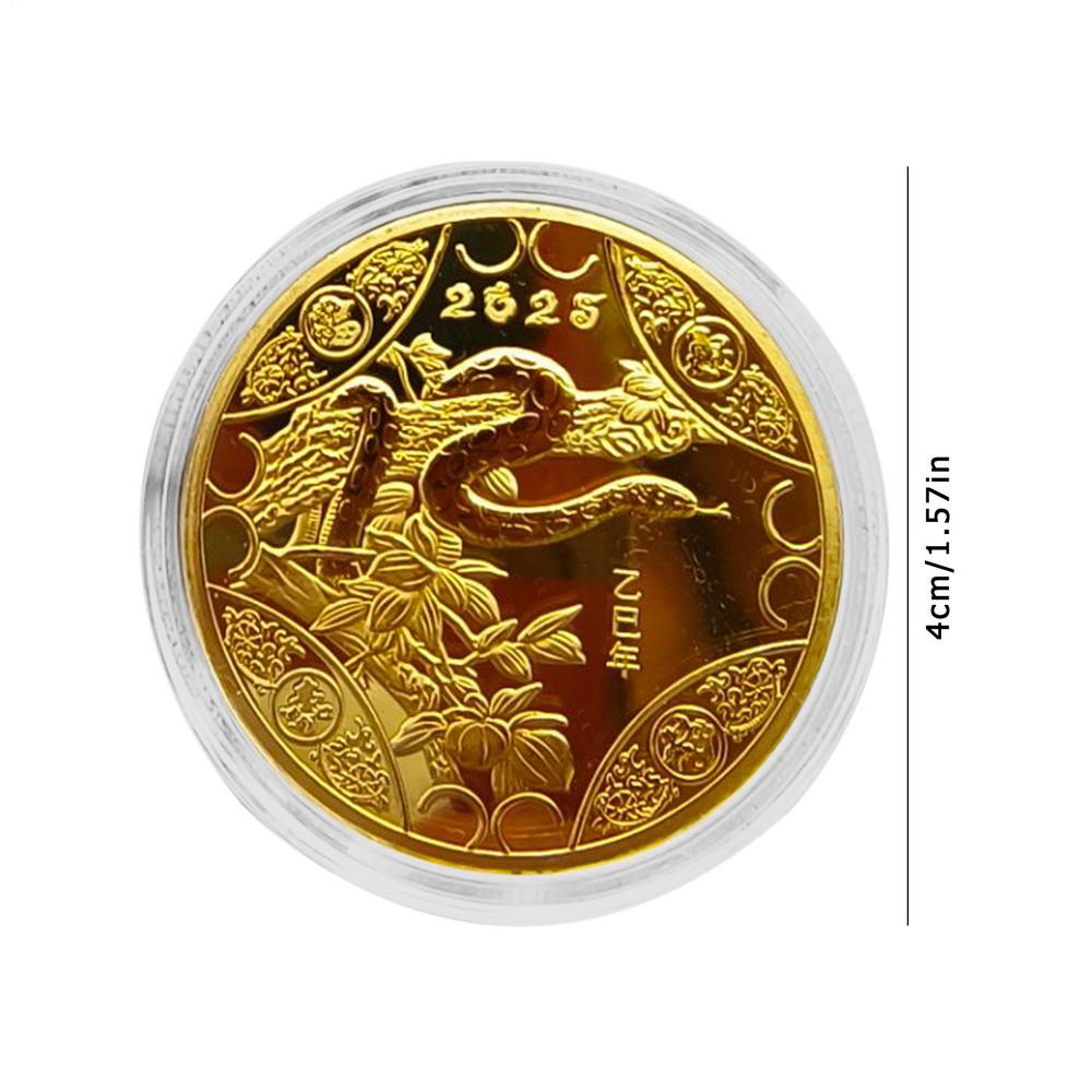 

Памятная монета «Новый год Змеи 2025» Коллекционные монеты «Год Змеи» Новогодняя монета 2025 Монета для украшения дома золотой