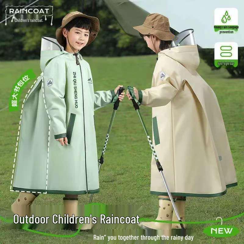 Impermeabile per Bambini con Scomparto per Zaino - Poncho a Copertura Totale per Bambini e Bambine, Ideale per la Scuola Primaria e l'Asilo.