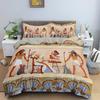 Egypt Comforter Cover Ancient Egyptian Script Duvet Cover Set For Kids Boys Pharaoh Pyramid Bedding Set Egypt Tribal Quilt Cover