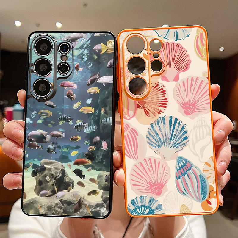 Turtle Fish Print Case For Samsung S26 S25 Ultra S24 S23 FE S22 A15 A16 A17 A35 A36 A37 A54 A55 A56 A57 5G Magnetic For Magsafe Matte Cover
