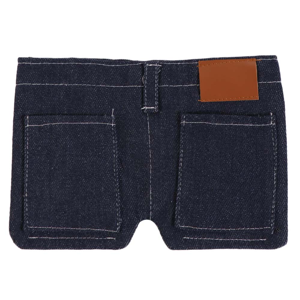 Retro Mini Jeans Shaped Wallet Compact Size Foldable Change Bag  Card Storage