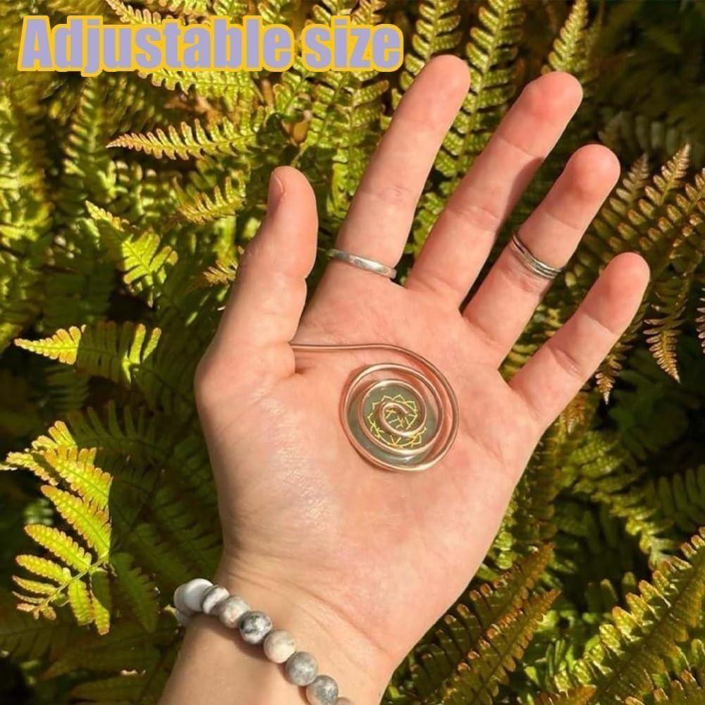 Portable Copper Palm Ring Reiki Energy Spiral Hand Ring  for Meditation & Energy Healing