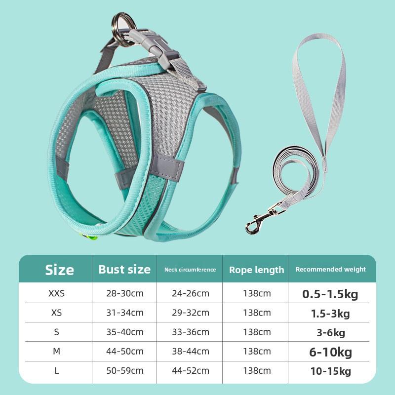 Cat Leash, Kitten for Walking, Cat Leash, Puppy Protection Against Breaking Free, Vest Style Pet Garden