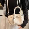 Trendy and Popular Lychee Pattern Bucket Bag, New Temperament Sense, Portable Shoulder Retro Messenger Bag Bag