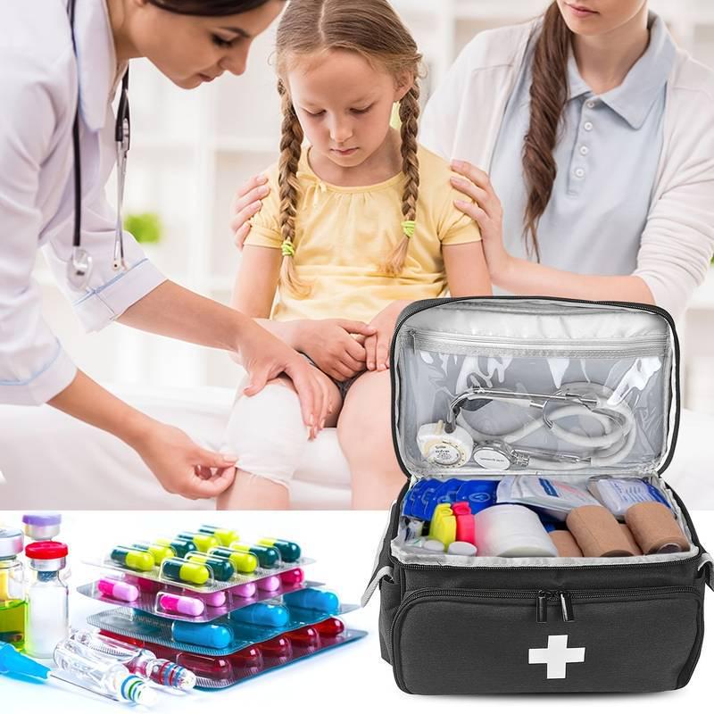 Portable Family First Aid Medicine Organizer Bag
