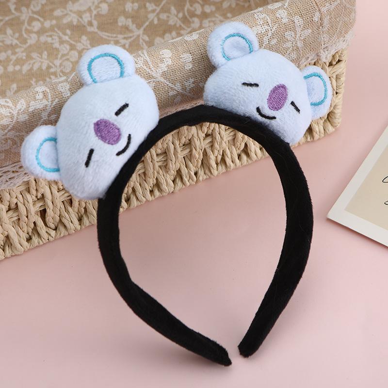 Bt21 Cartoon Cute Plush Doll Headband Suitable For Daily Use Girl'S Hair Accessory Anime Peripheral Decoration Birthday Gift