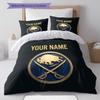 Custom Name,Buffalo Sabres Pattern Bedding Home Decoration Birthday Gift ( 1 duvet cover + 2 pillowcase, without core),fan merchandise.