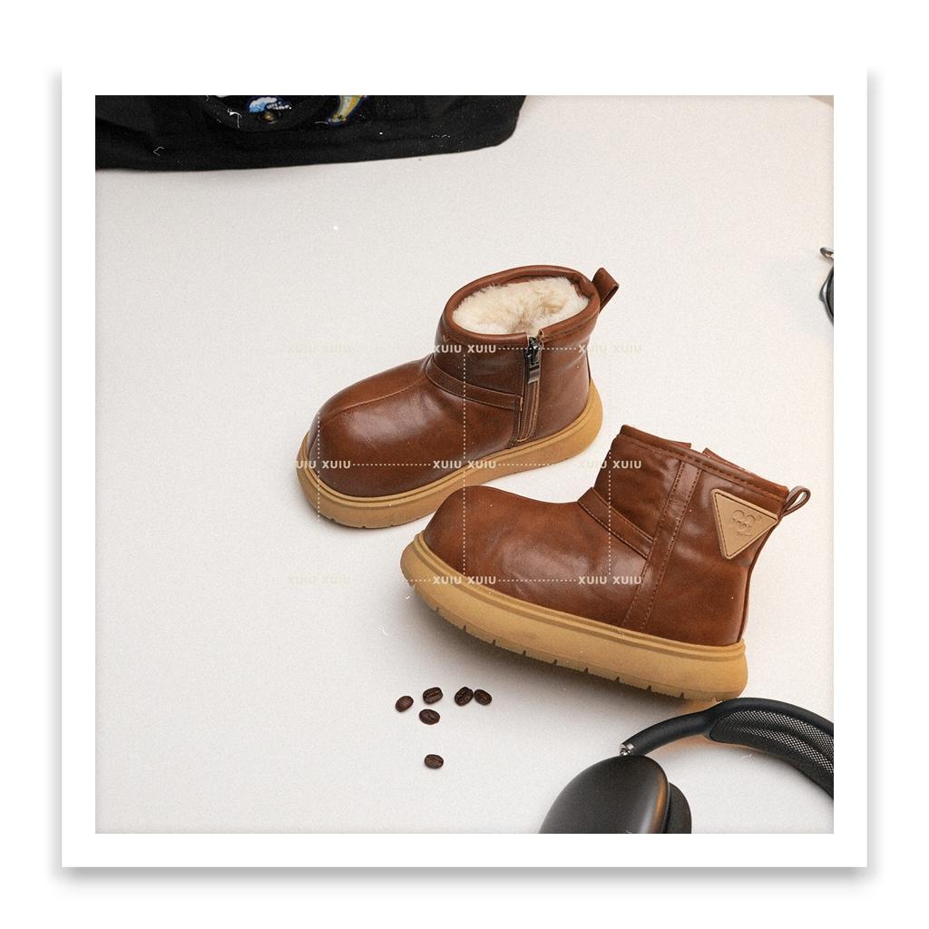 XSHX "Kapibara" Children's Dolphin Snow Boots Side Zipper Thick Fleece Cold Resistant Boys and Girls [Wenzhou Shoes]