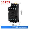 10 PCS Small Intermediate Relay AC Electromagnetic Relay with Base Switch HH52P HH53P HH54P HH62P HH63P HH64P