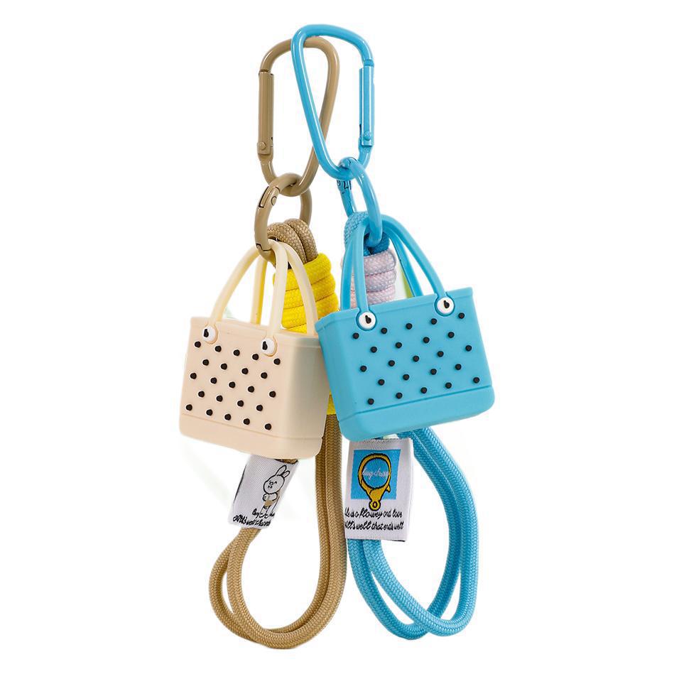 Women's Simulation Beach Bag Keychain Car Hanging Decorative Pendant Ornaments Fashionable Bag Accessory