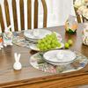 Hase Kaninchen Blume Bunt Eier Ostern Tischsets 4er Set, Druckmuster Tischmatten für Party Küche Esszimmer Dekoration