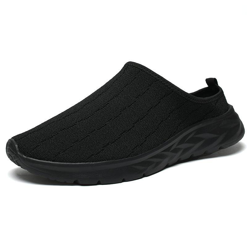 

Трендовая сетка флай-нит без пятки, полуподдержка, модные ультралегкие повседневные кроссовки большого размера в стиле «папа» 48 чёрный