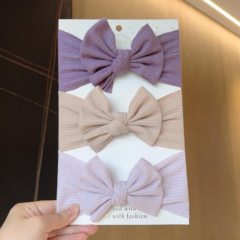 3pcs Baby Girl Bows Headband Newborn Turban Hairband Accessory Kids HairBand Outdoor Toddler Children HeadWrap Hair Accessories