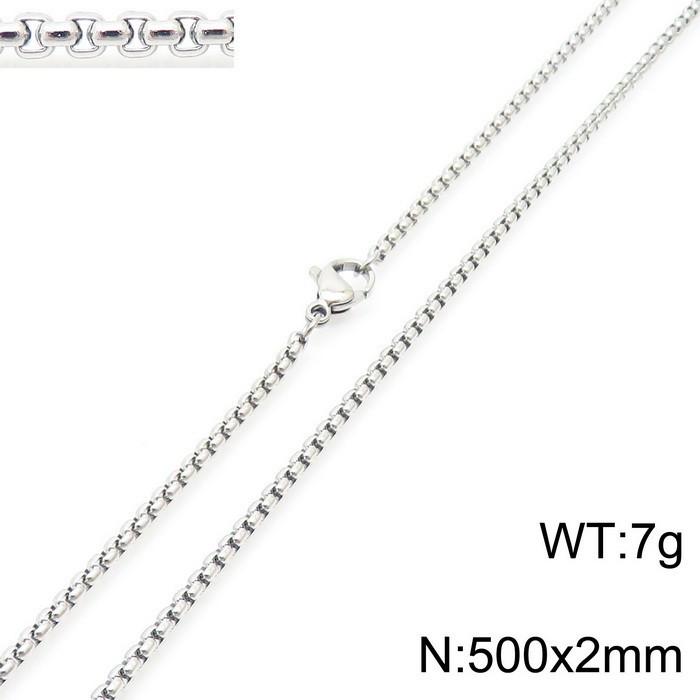 Square Pearl Stainless Steel Titanium Necklace for Men and Women
