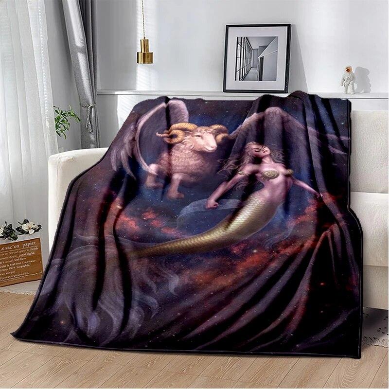

Twelve constellations Soft Plush Sofa Bed Throwing Cartoon Blankets Modern Flannel Blanket Cover Gedruckt Bettdecke Geschenk 75cm x 90cm