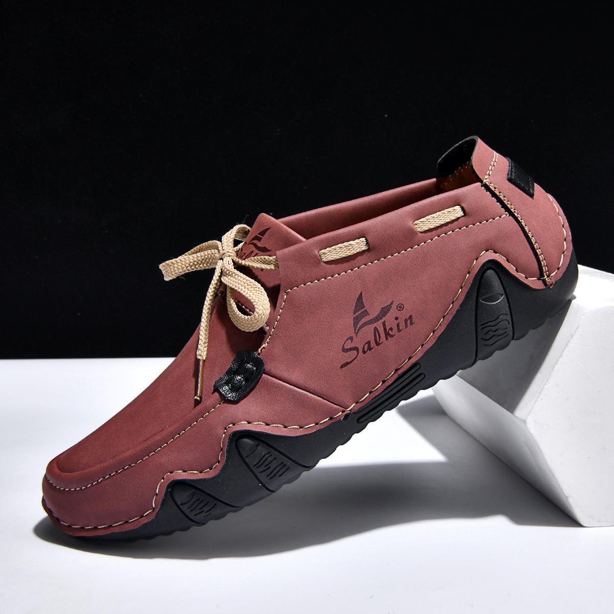 Spring Men s Casual Loafers - Large Size Lace-up Octopus Design 41