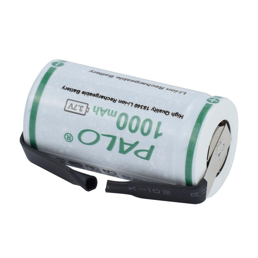 PALO 18350 Lithium Battery 3.7V Rechargeable Li-ion 18350 Cells With Nickel Sheet for Electric Flashlight Toothbrush