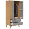 OLDEN Kleiderschrank Grau & Braun 76,5 x 53 x 172 cm Massivholz Kiefer