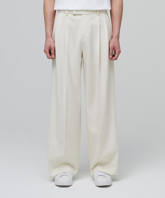 Super Wide Hidden Banding Slacks [Cream]