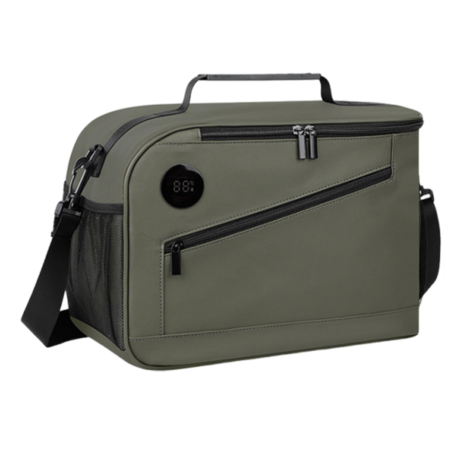 

Cooler Bag with Temperature Display Insulated Lunch Bag with Shoulder Strap Lunch Box for Women Men Adult Work Picnics Outings армія зелений колір