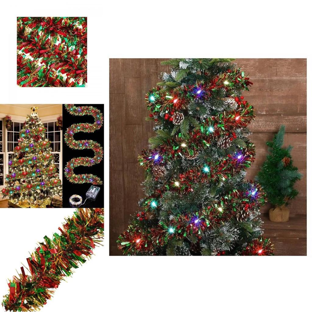Colorful Pvc Christmas Decoration Garland For Holiday Party Atmosphere 500cm Length