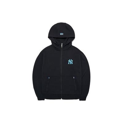 MLB Basic Logo New York Yankees Logo Zip-Up Hoodie Unisex Hoodies Black 3ATRA0321-50BKS