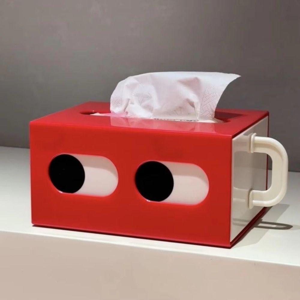 Rectangle Shape Cartoon Tissue Box Big Eyes Desktop Tissue Case Paper Towel Holder  Living Room